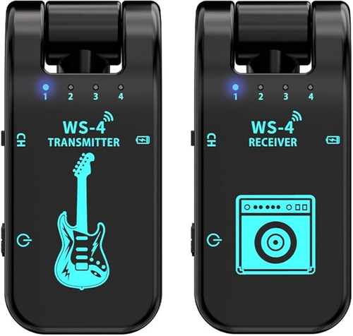 وایرلس گیتار 2.4 ghz باتری 10ساعته برد40متر Boddceto 2.4G WS-4 Wireless Guitar System Guitar Transmitter Receiver for Electric Guitar Bass 48K/16bit Real-Time Transmission