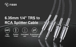 کابل RCA به TS مانیتورینگ 2عددی طول نیم متر FIBBR Cable RCA a TS de 1/4" de 1.6 pies/1.6 ft, doble 1/4 pulgadas TS
