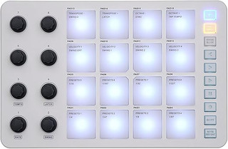 SMC PAD USB MIDI Keyboard Controller, Bluetooth MIDI Keyboard with 16 RGB Backlit Pads 8 Assignable Knobs and Note Repeat Function and 3.5mm MIDI Output میدی کنترلر کیبورد کنترلر بلوتوث m vave smc pad