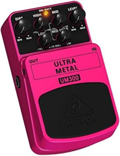 Behringer ULTRA METAL UM300 Heavy Metal Distortion Instrument Effect Pedal, Pink